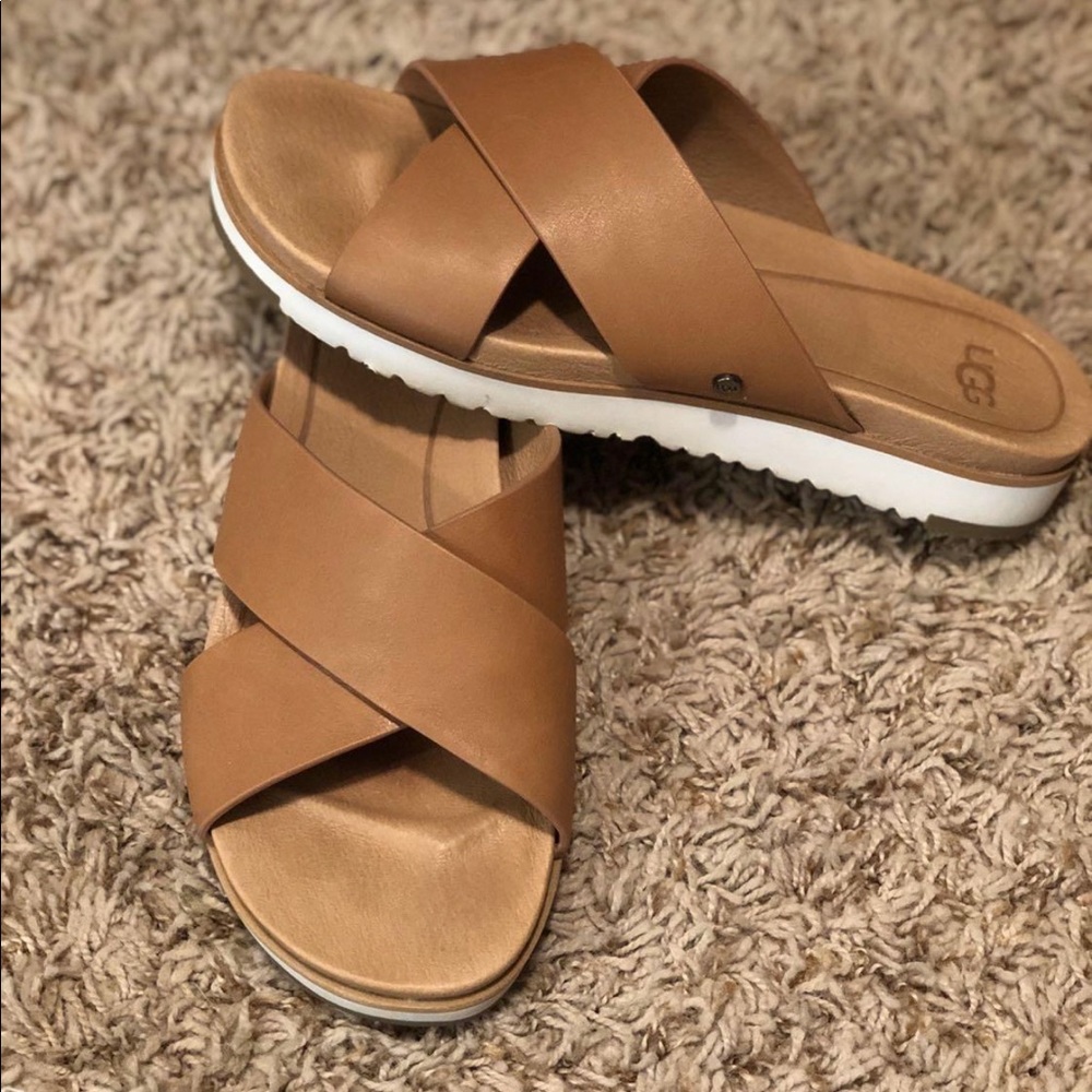 UGG Kari Leather Slides. Size 7